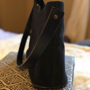Salvatore Ferragamo Authentic Vintage Purse, Black Leather Strap, Flap&Bottom